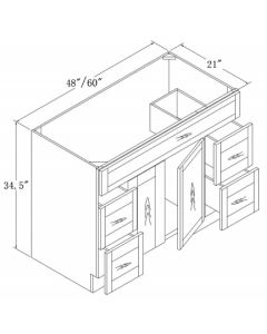 Vanities with Drawers 48 60-Light Grey