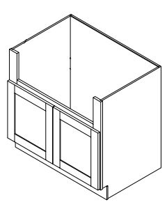 Farmhouse Sink Base Cabinets-Shaker Blue